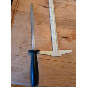 Sharpening Steel Calphalon Honing Rod Knife Sharpener Black Handle Metal Tool